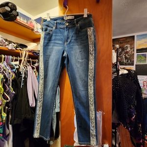 EUC Lace Tribal Print Jeans